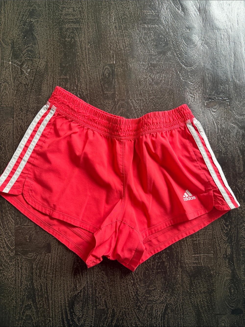 adidas Coral Women's Athletic Shorts with White Stripes